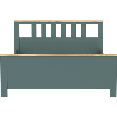 Кровать двойная Novus Сага 2.08.04.070.16 160х200 темно-бирюзовая/ясень