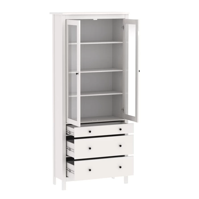 Шкаф с витриной Novus 2.08.07.130.1 Сага 90 белый