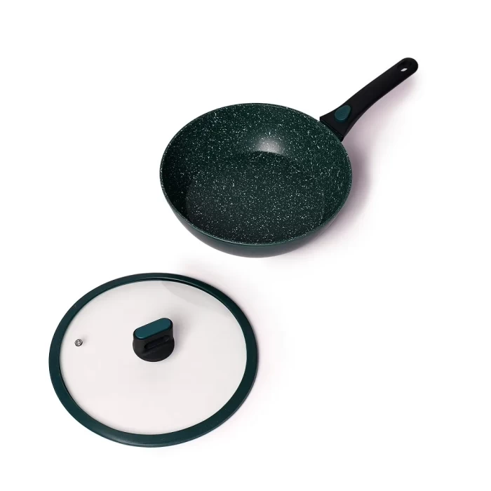 Сковорода ТМ "ЦУМ" глубокая темно-зеленая, 28 см