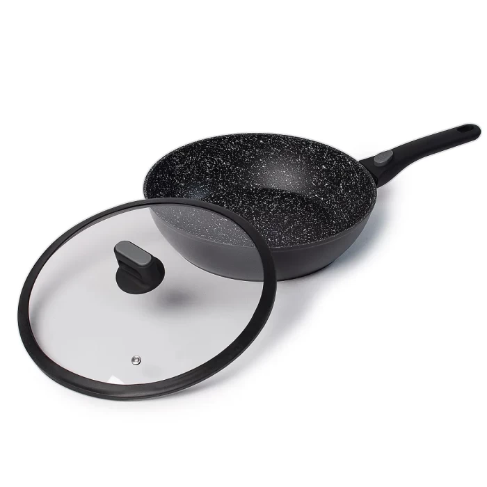 Сковорода ТМ "ЦУМ" глубокая с крышкой 30см