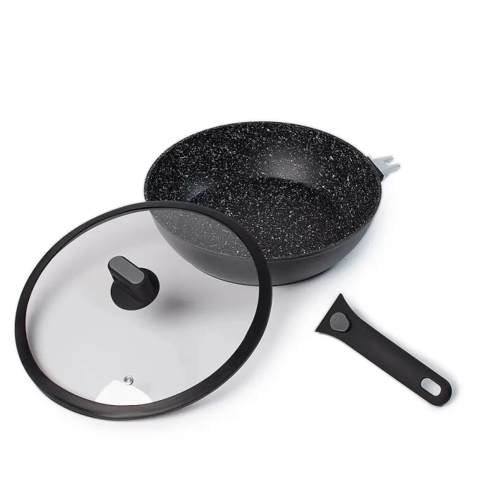 Сковорода ТМ "ЦУМ" глубокая с крышкой 30см