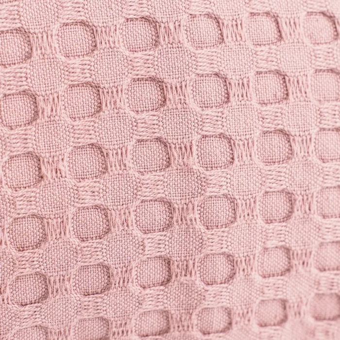 Плед вафельный с бахромой ТМ «ЦУМ» Упл ВП 05023 пыльная роза 200х220см