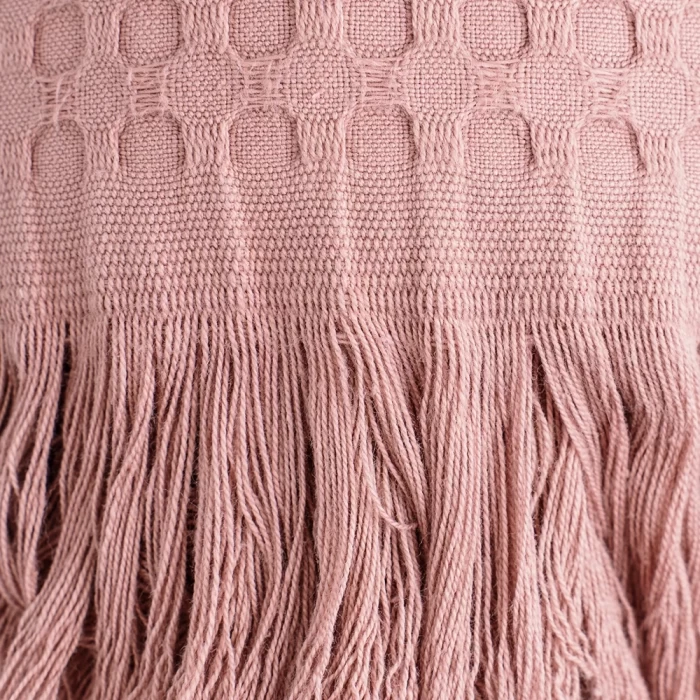 Плед вафельный с бахромой ТМ «ЦУМ» Упл ВП 05023 пыльная роза 200х220см