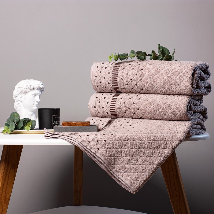 Полотенце махровое ТМ "ЦУМ" DIAMANTE (какао) 50х90см