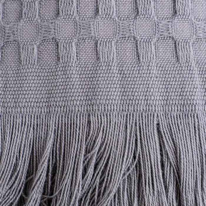 Плед вафельный с бахромой ТМ «ЦУМ» Упл ВП 05087 серый 200х220см