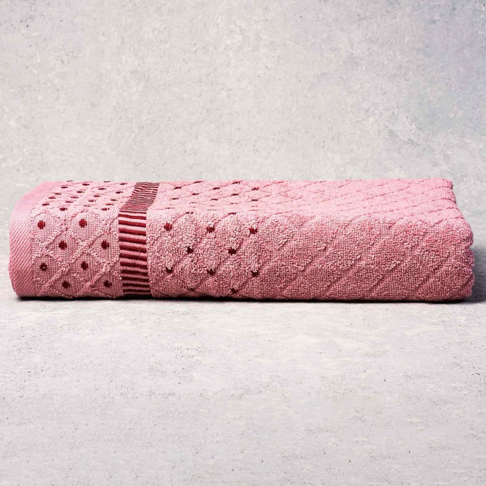 Полотенце махровое ТМ "ЦУМ" DIAMANTE (пудра) 70х140см