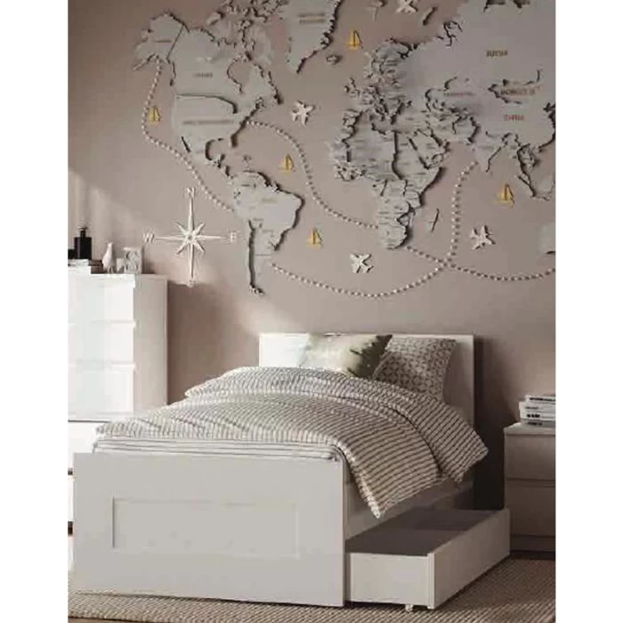 Кровать одинарная Novus Сириус 2.02.04.160.1 80х200 белая