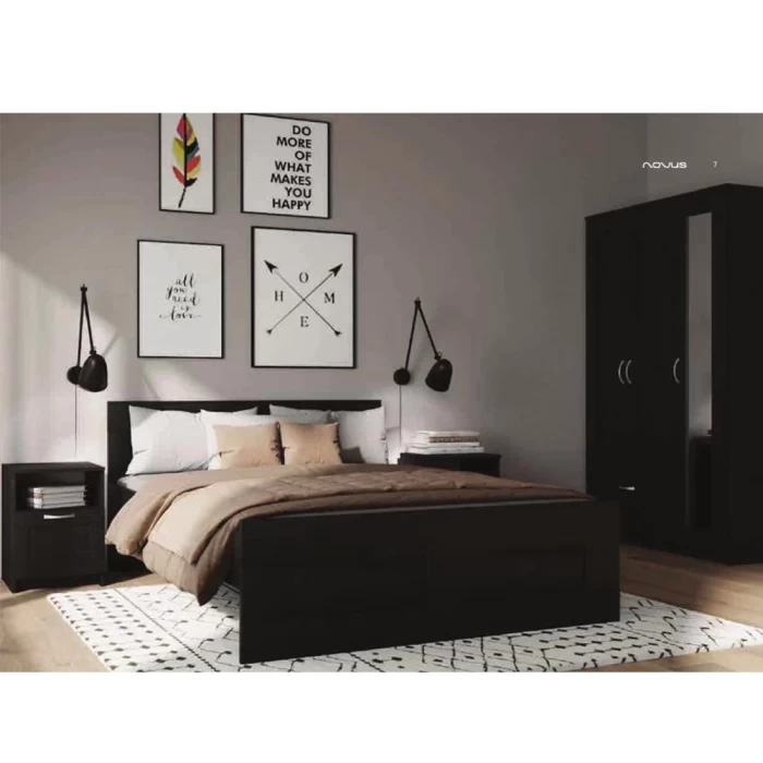 Кровать двойная Novus Сириус 2.02.04.180.5 120х200 дуб венге