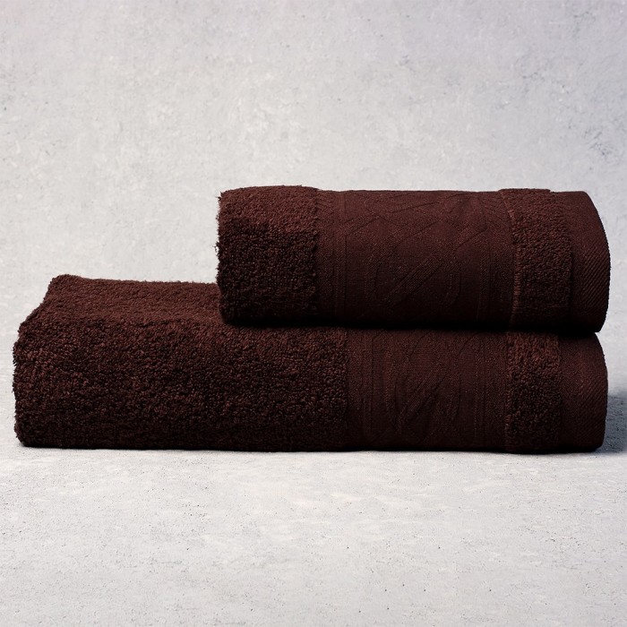 Полотенце махровое ТМ "ЦУМ" Zerotwist темный шоколад 70х140 см      