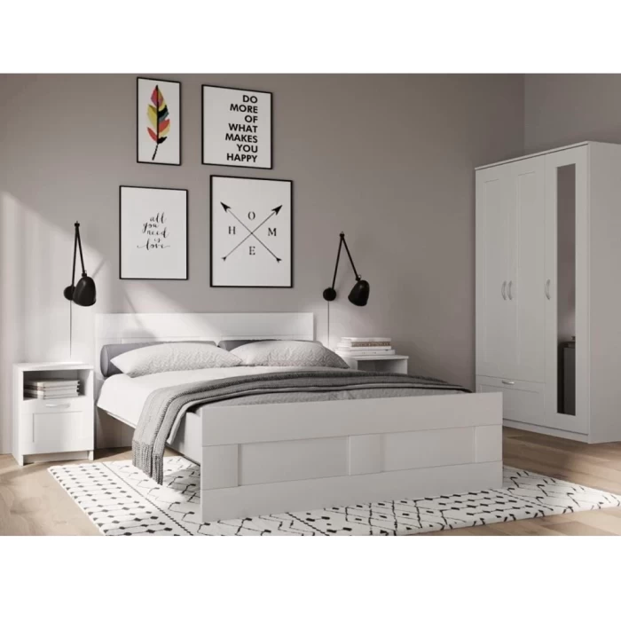 Кровать двойная Novus Сириус 2.02.04.190.1 140х200 белая