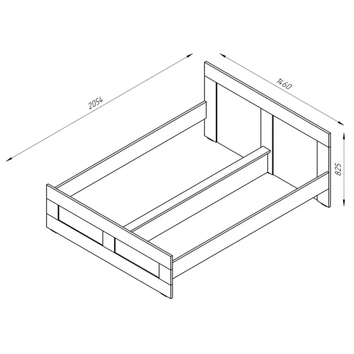 Кровать двойная Novus Сириус 2.02.04.190.3  140х200 сонома