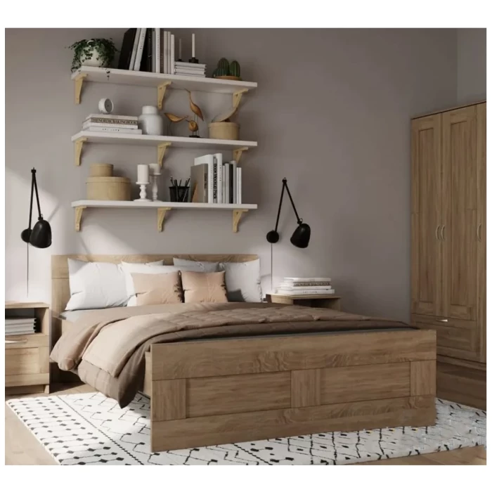 Кровать двойная Novus Сириус 2.02.04.190.3  140х200 сонома