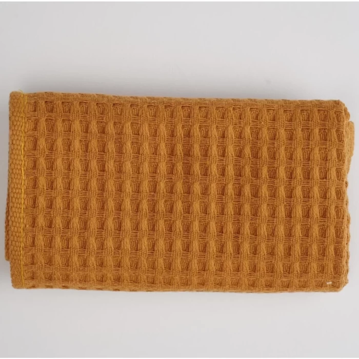 Полотенце вафельное ТМ «ЦУМ» Увп-05051 горчица 100х150см