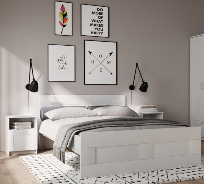 Кровать двойная Novus Сириус 2.02.04.200.1 160х200 белая