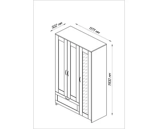 Шкаф комбинированный Novus Сириус 2.02.01.030.5 дуб венге